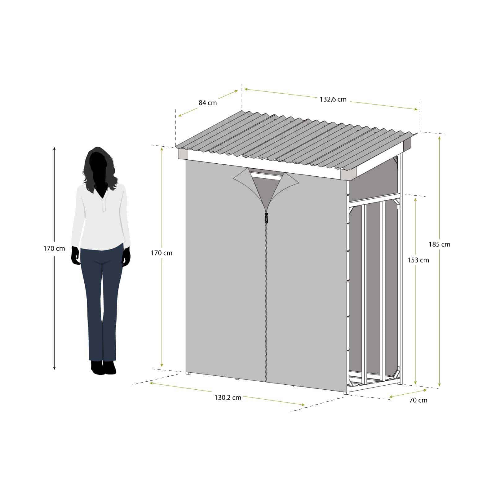Lenheiro para exterior 130x70x185cm cm Wood Shed II Leñero exterior 130x70x185cm Wood Shed II
