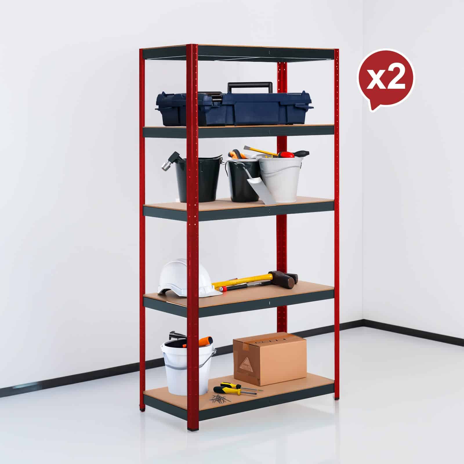 Estantes galvanizadas (2 unid.) 90x40x180 cm CatterHouse Rack Cargo Advance 90 (até 1500 kg) Estanterías galvanizadas (2 uds.) 90x40x180 cm CatterHouse Rack Cargo Advance 90 (hasta 1500 kg)