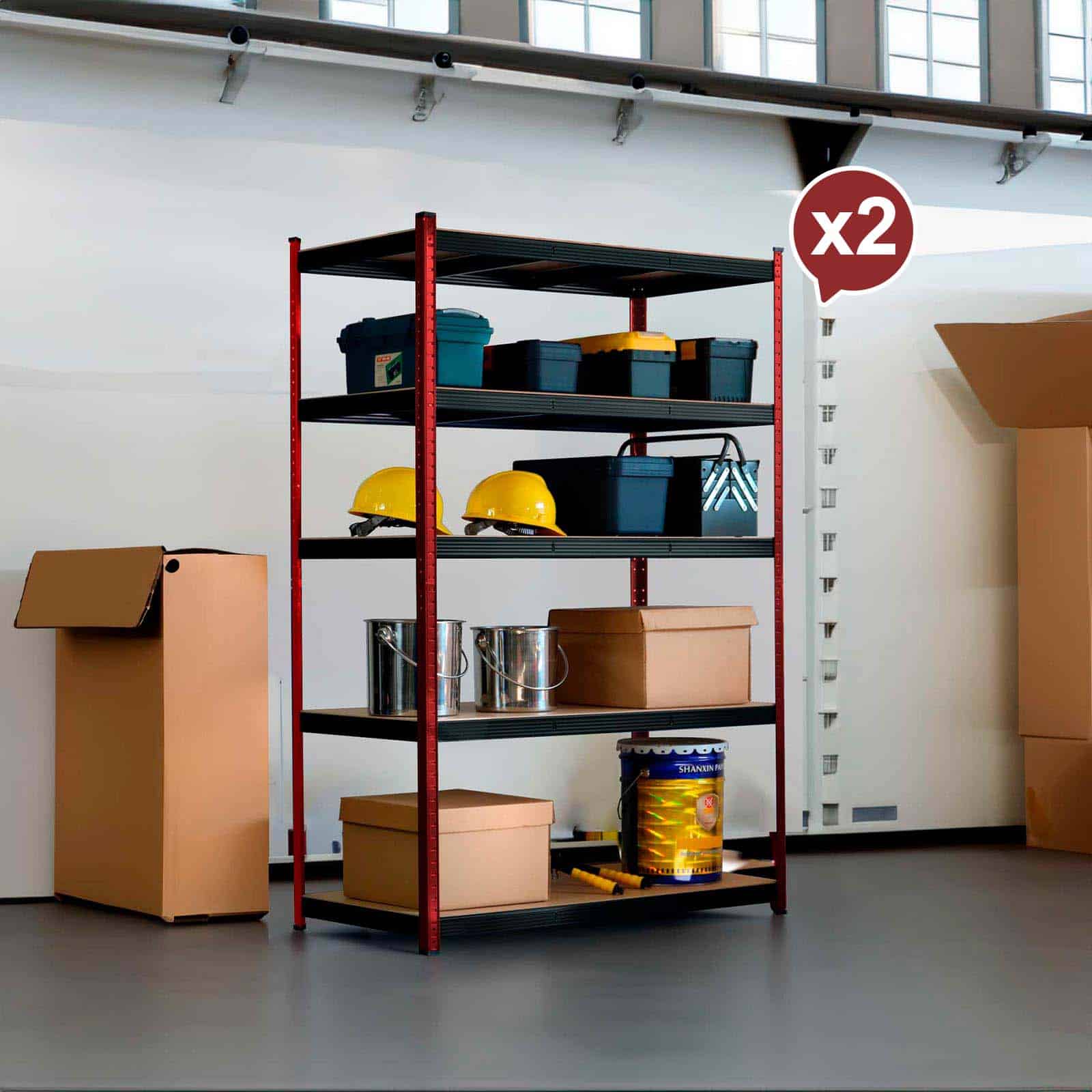 Estante galvanizada (2 unid.) 120x60x180 cm CatterHouse Rack Cargo Advance 120 (até 1500 kg) Estantería galvanizada (2 uds.) 120x60x180 cm CatterHouse Rack Cargo Advance 120 (hasta 1500 kg)