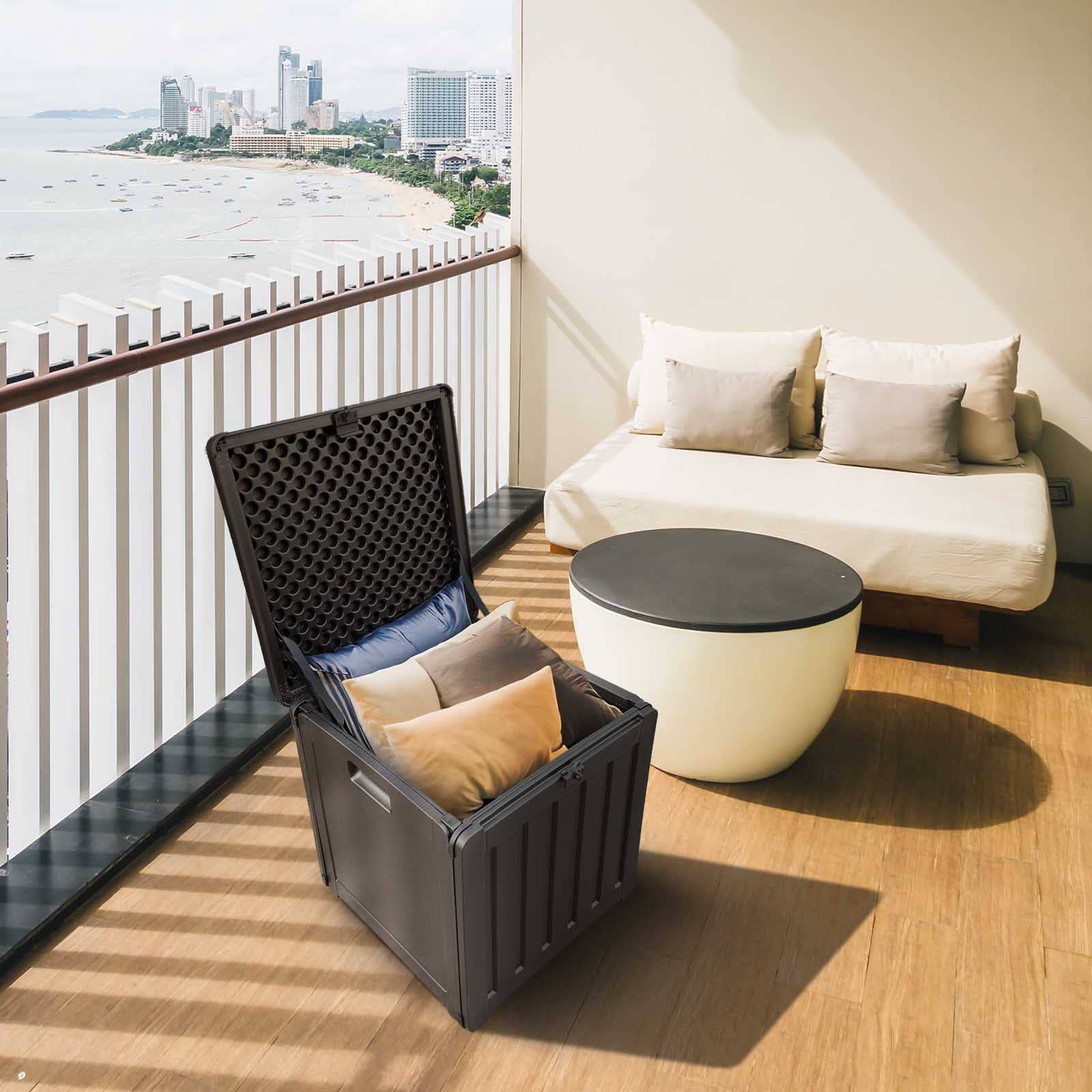 Baú em resina 42,8 x 42,8 x 46,4 cm (76 L) Soften Small preto Baú em resina 42,8 x 42,8 x 46,4 cm (76 L) Soften Small preto - Image 2