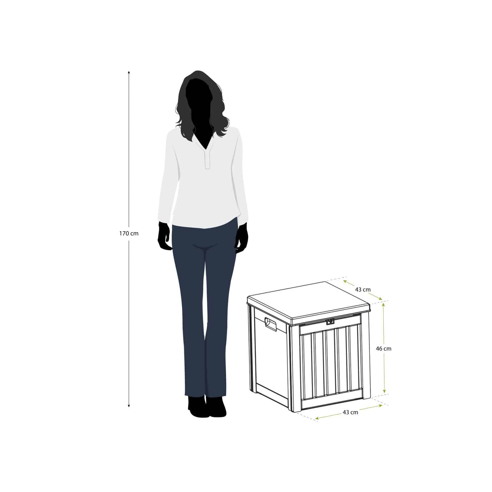 Baú em resina 42,8 x 42,8 x 46,4 cm (76 L) Soften Small preto Baú em resina 42,8 x 42,8 x 46,4 cm (76 L) Soften Small preto - Image 4