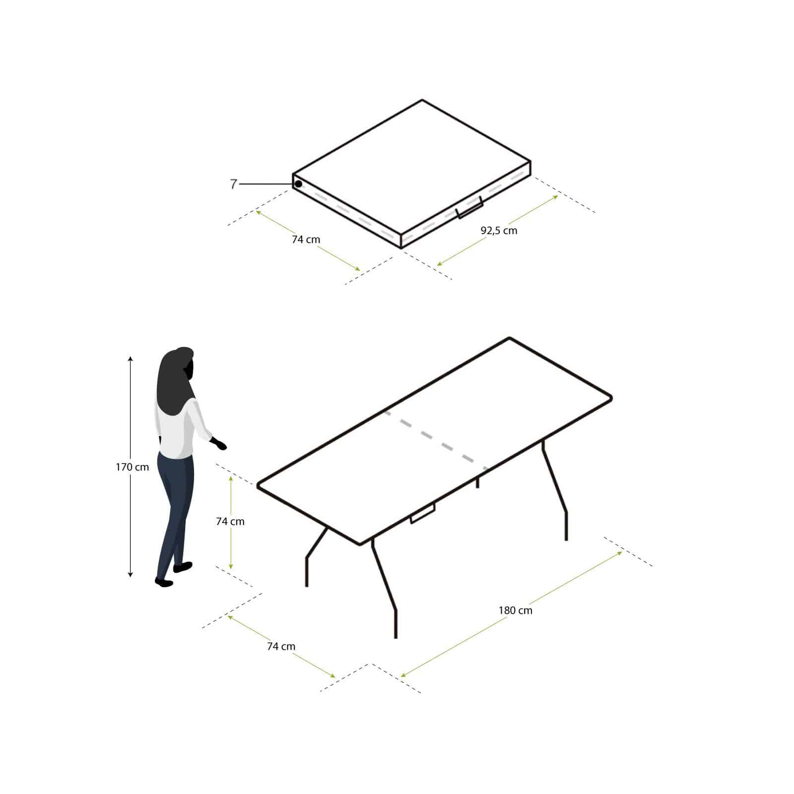 Mesa de piquenique dobrável em resina 180x74x74 cm New Koln Mesa de piquenique dobrável em resina 180x74x74 cm New Koln - Image 4