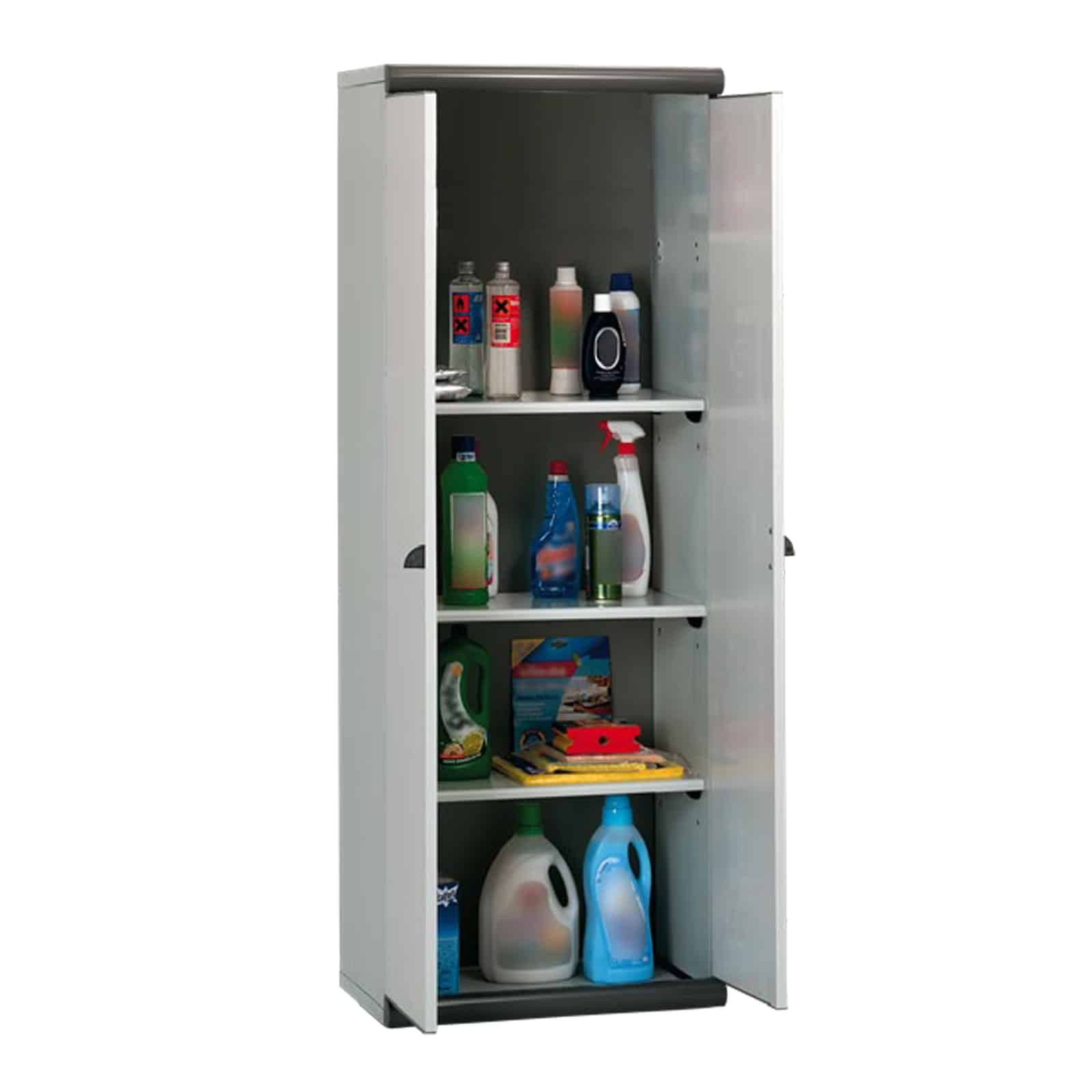 Armário alto de jardim em resina Coimbra 2 Gardiun 62,5x39x169 Cm Cinzento 2 Portas 3 prateleiras Armário alto de jardim em resina Coimbra 2 Gardiun 62,5x39x169 Cm Cinzento 2 Portas 3 prateleiras - Image 5