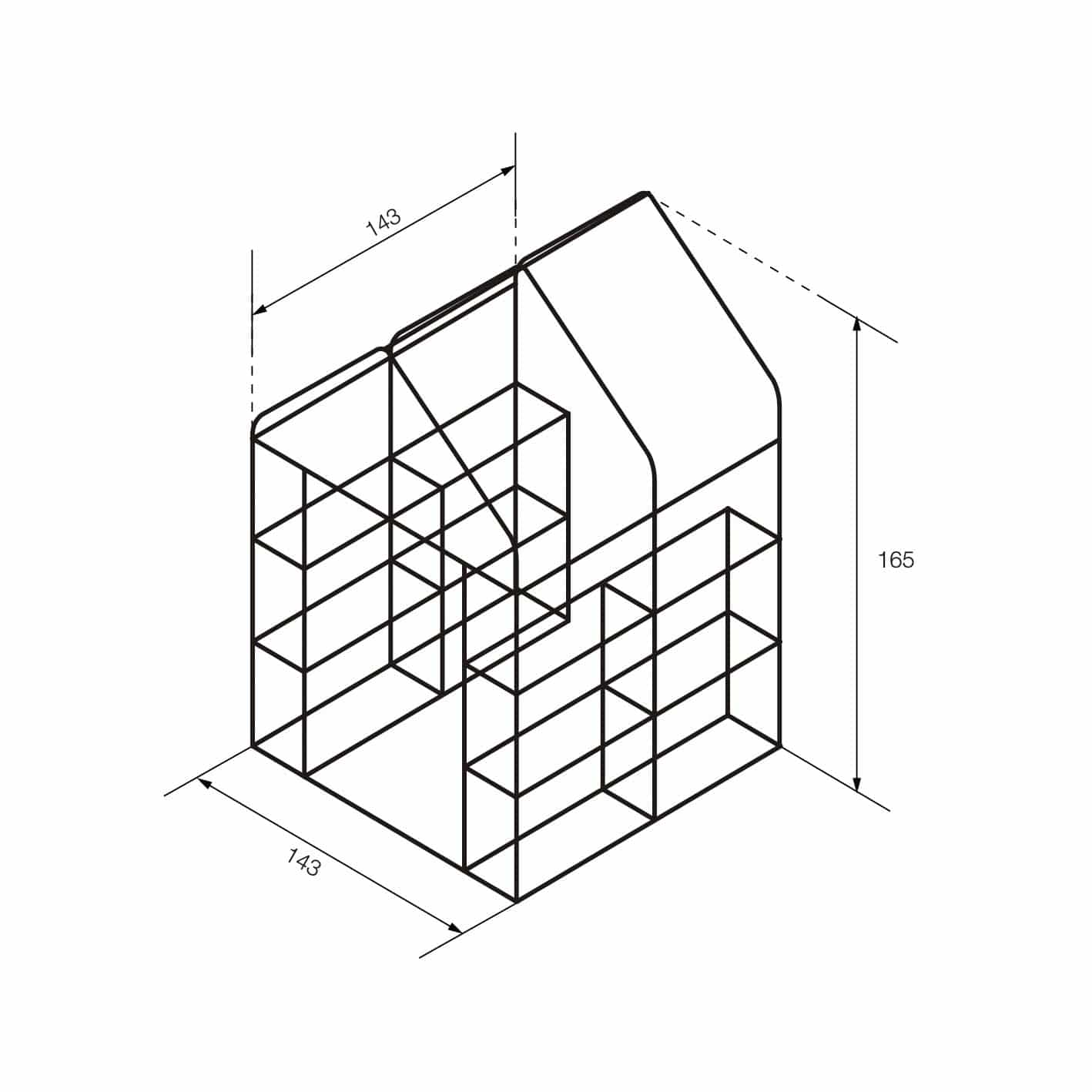 Estufa dupla em PVC/Polietileno 143x143x195 cm Leaf Estufa dupla em PVC/Polietileno 143x143x195 cm Leaf - Image 4