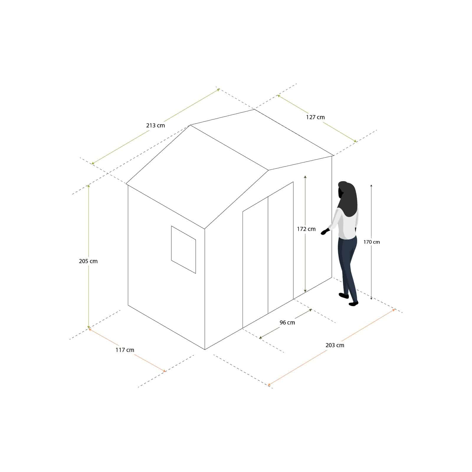 Abrigo metálico para jardim 213 x 127 x 205 cm (2,71 m²) Darwen cinzento antracite e branco Abrigo metálico para jardim 213 x 127 x 205 cm (2,71 m²) Darwen cinzento antracite e branco - Image 4