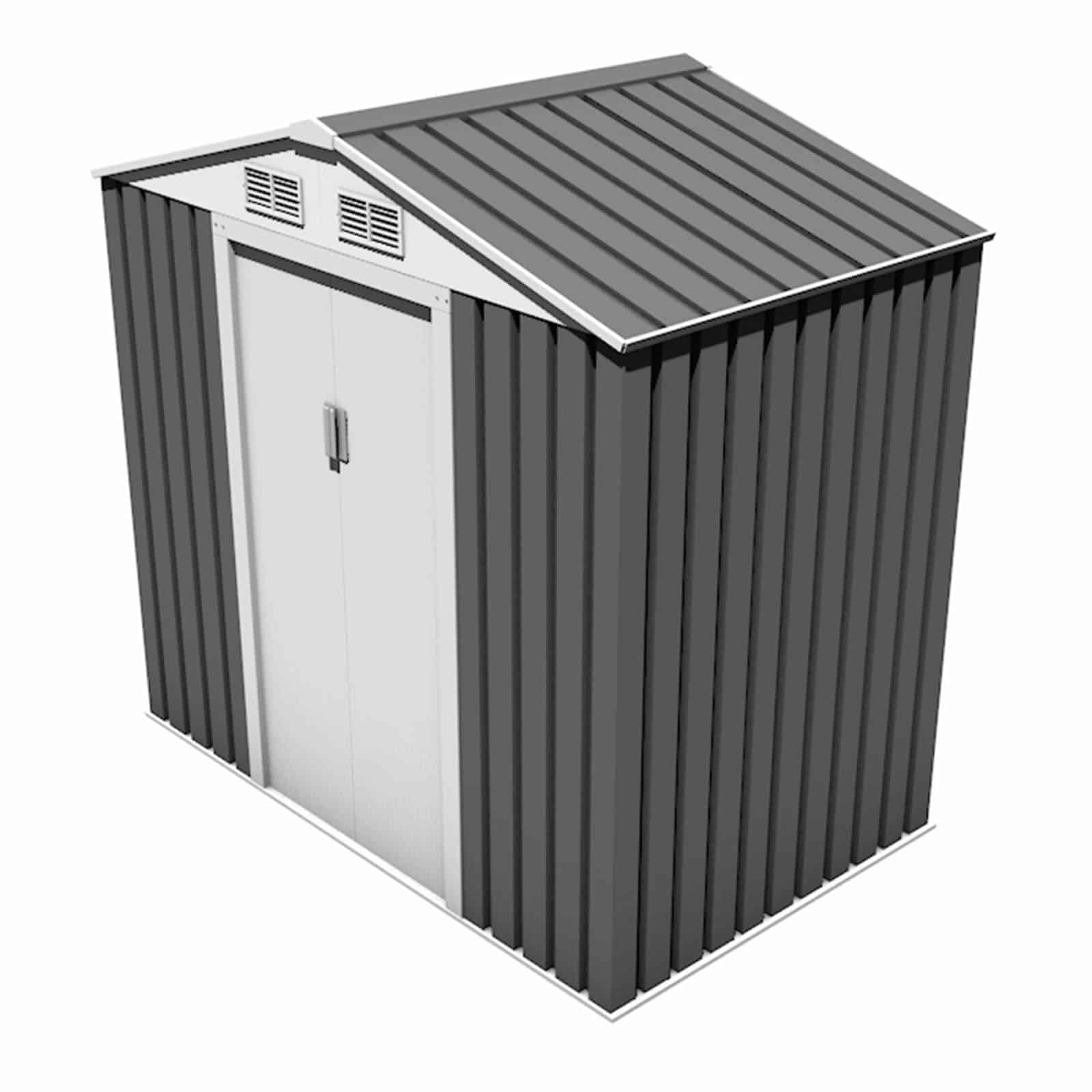 Abrigo metálico para jardim 213 x 127 x 205 cm (2,71 m²) Darwen cinzento antracite e branco Abrigo metálico para jardim 213 x 127 x 205 cm (2,71 m²) Darwen cinzento antracite e branco - Image 5