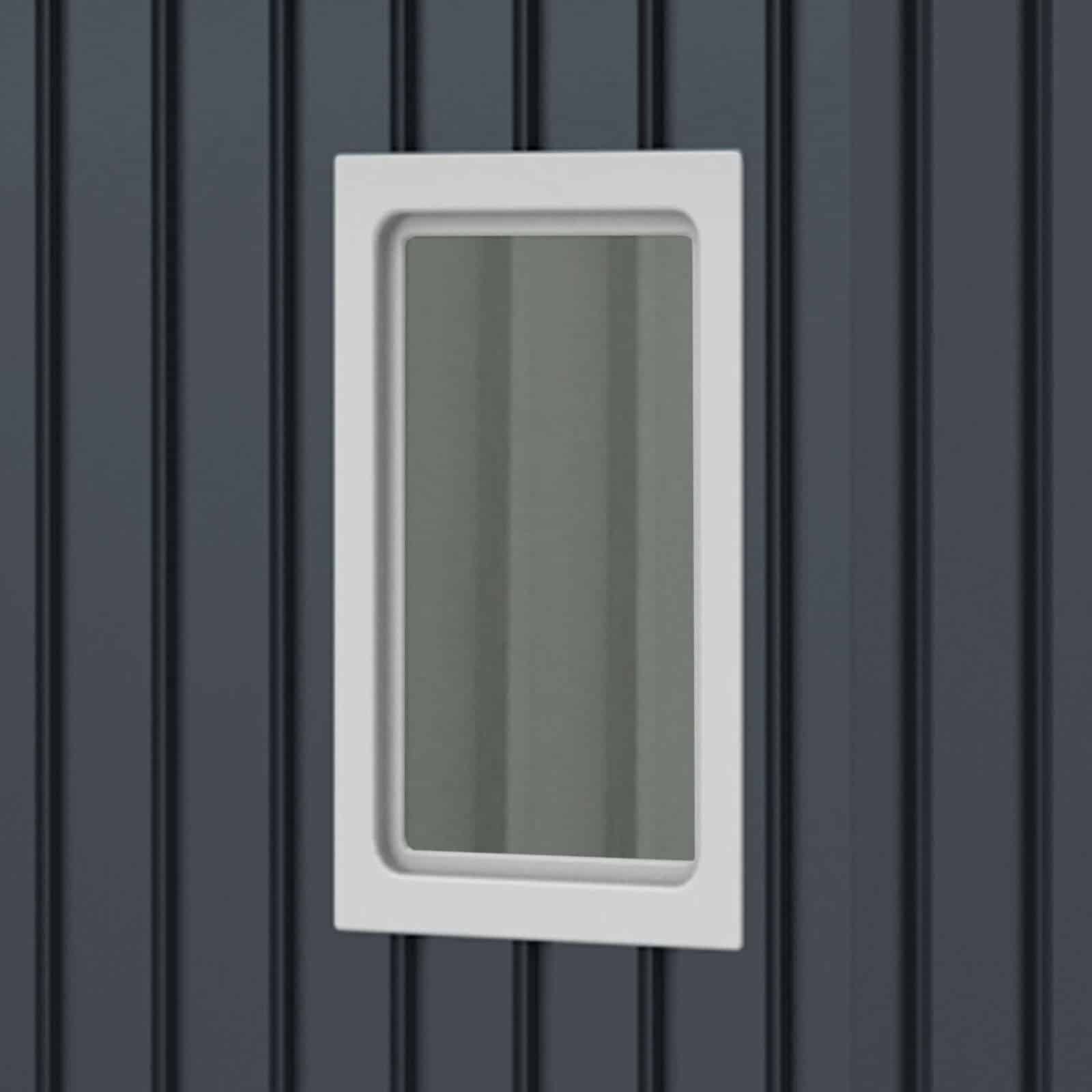 Abrigo metálico para jardim 213 x 127 x 205 cm (2,71 m²) Darwen cinzento antracite e branco Abrigo metálico para jardim 213 x 127 x 205 cm (2,71 m²) Darwen cinzento antracite e branco - Image 6