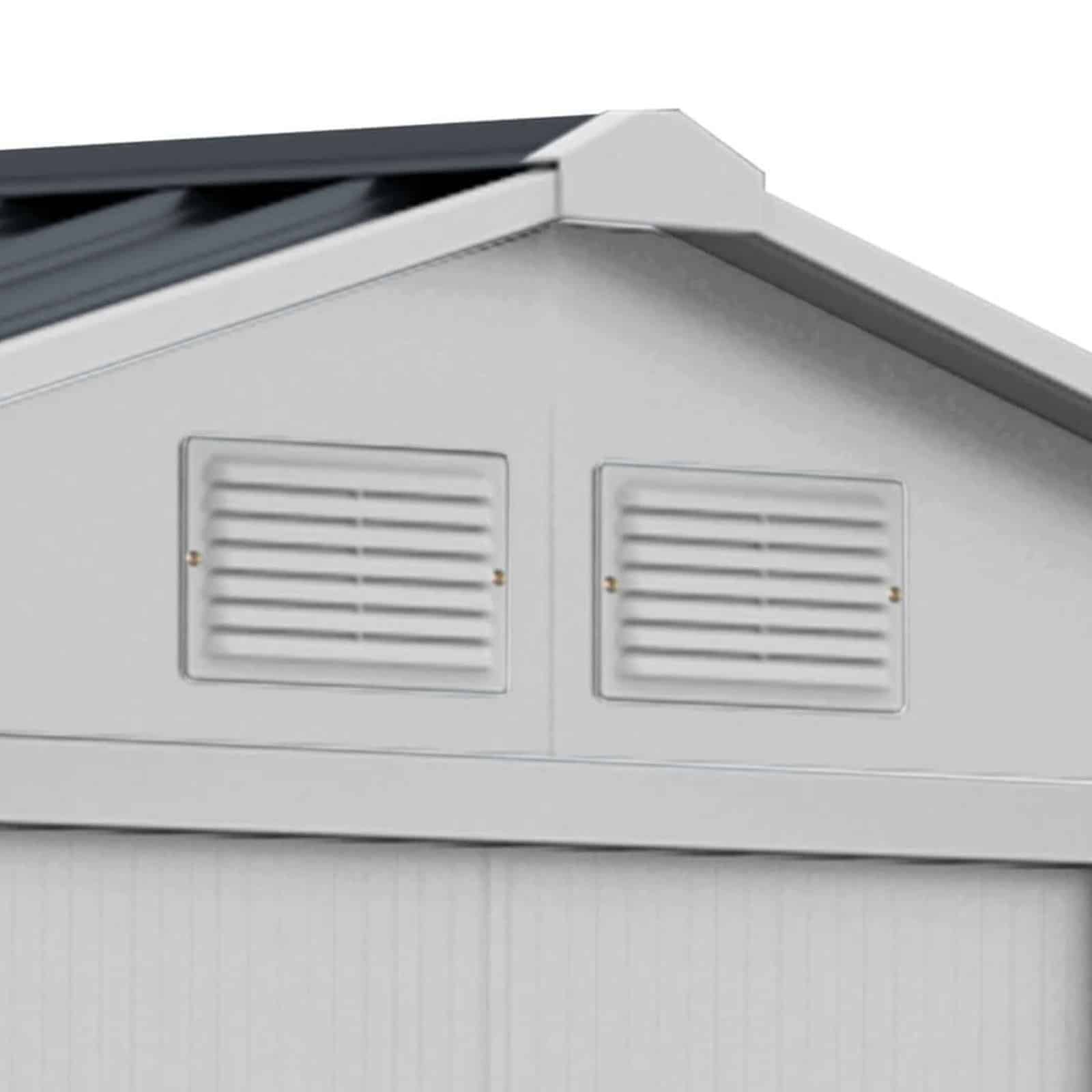 Abrigo metálico para jardim 213 x 127 x 205 cm (2,71 m²) Darwen cinzento antracite e branco Abrigo metálico para jardim 213 x 127 x 205 cm (2,71 m²) Darwen cinzento antracite e branco - Image 7