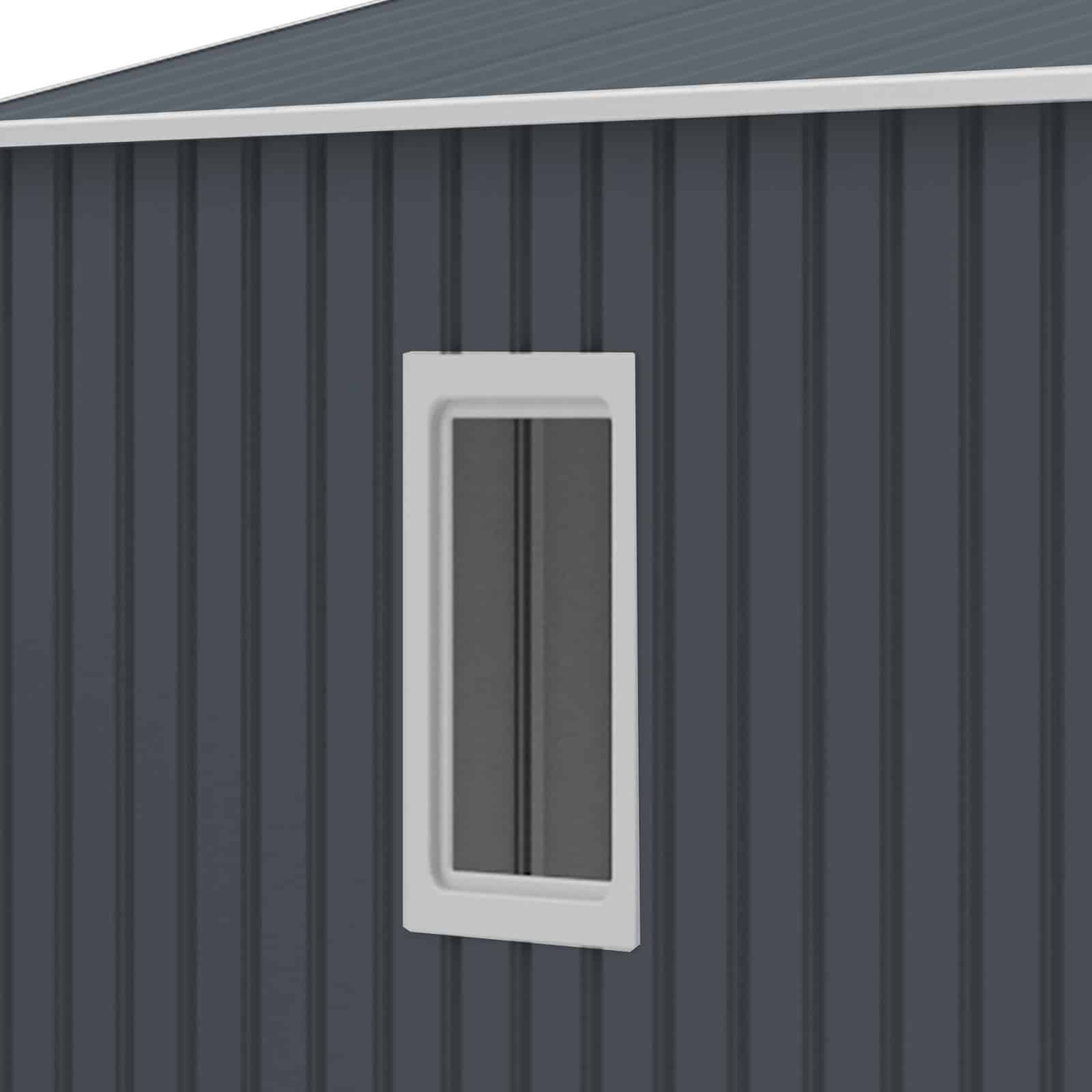 Abrigo metálico para jardim 213 x 191 x 205 cm (4,07 m²) Darlington cinzento antracite e branco Abrigo metálico para jardim 213 x 191 x 205 cm (4,07 m²) Darlington cinzento antracite e branco - Image 5