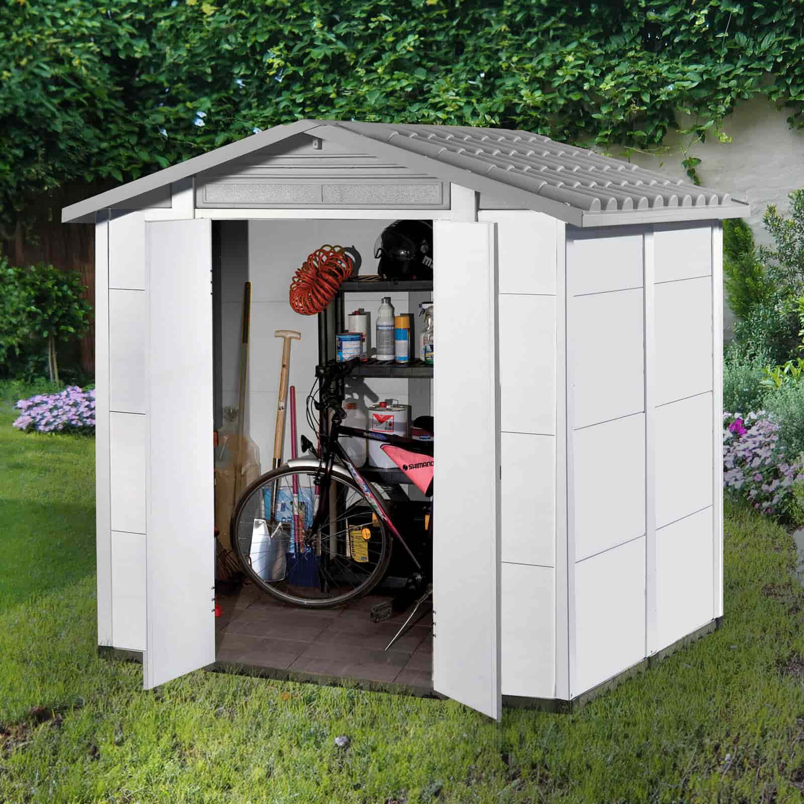 Abrigo de jardim em resina 220x181x177/216 cm (3,98 m²) Urban 200 Abrigo de jardim em resina 220x181x177/216 cm (3,98 m²) Urban 200 - Image 2