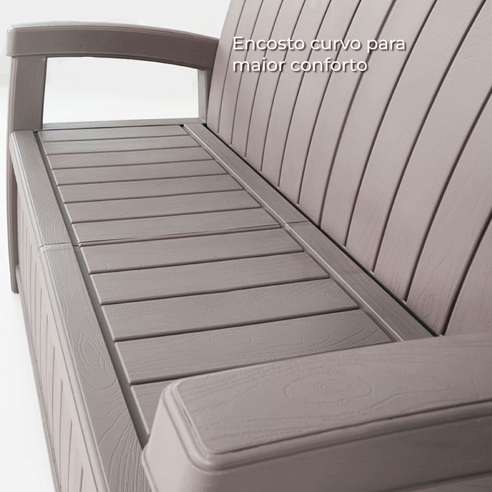 Banco baú de resina 124x66x90 cm (230L) Vita cinza claro. Banco baú de resina 124x66x90 cm (230L) Vita cinza claro. - Image 5