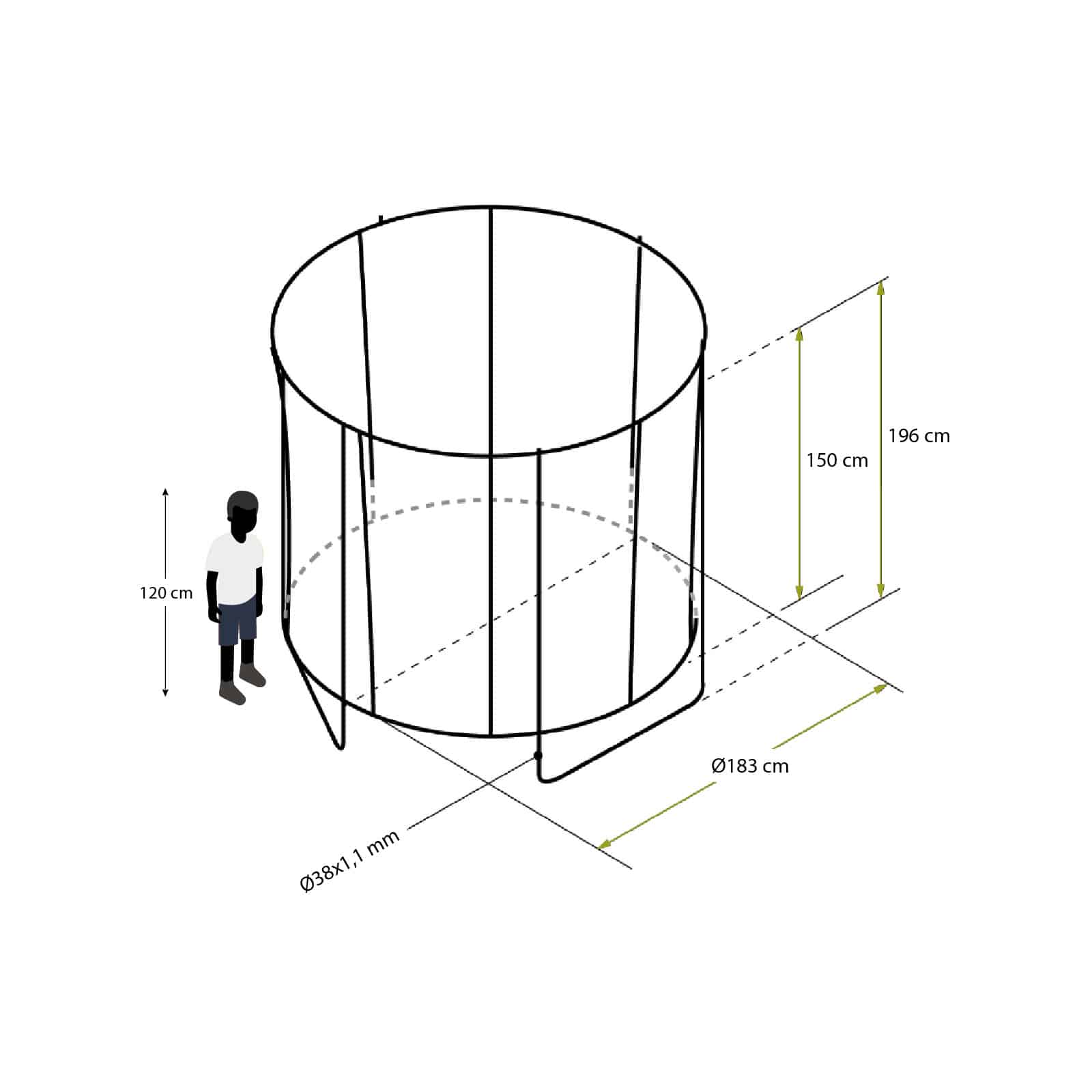 Cama elástica trampolim 183 cm de diâmetro. Com rede de segurança. Outdoor Toys “Fly” Cama elástica trampolim 183 cm de diâmetro. Com rede de segurança. Outdoor Toys “Fly” - Image 4