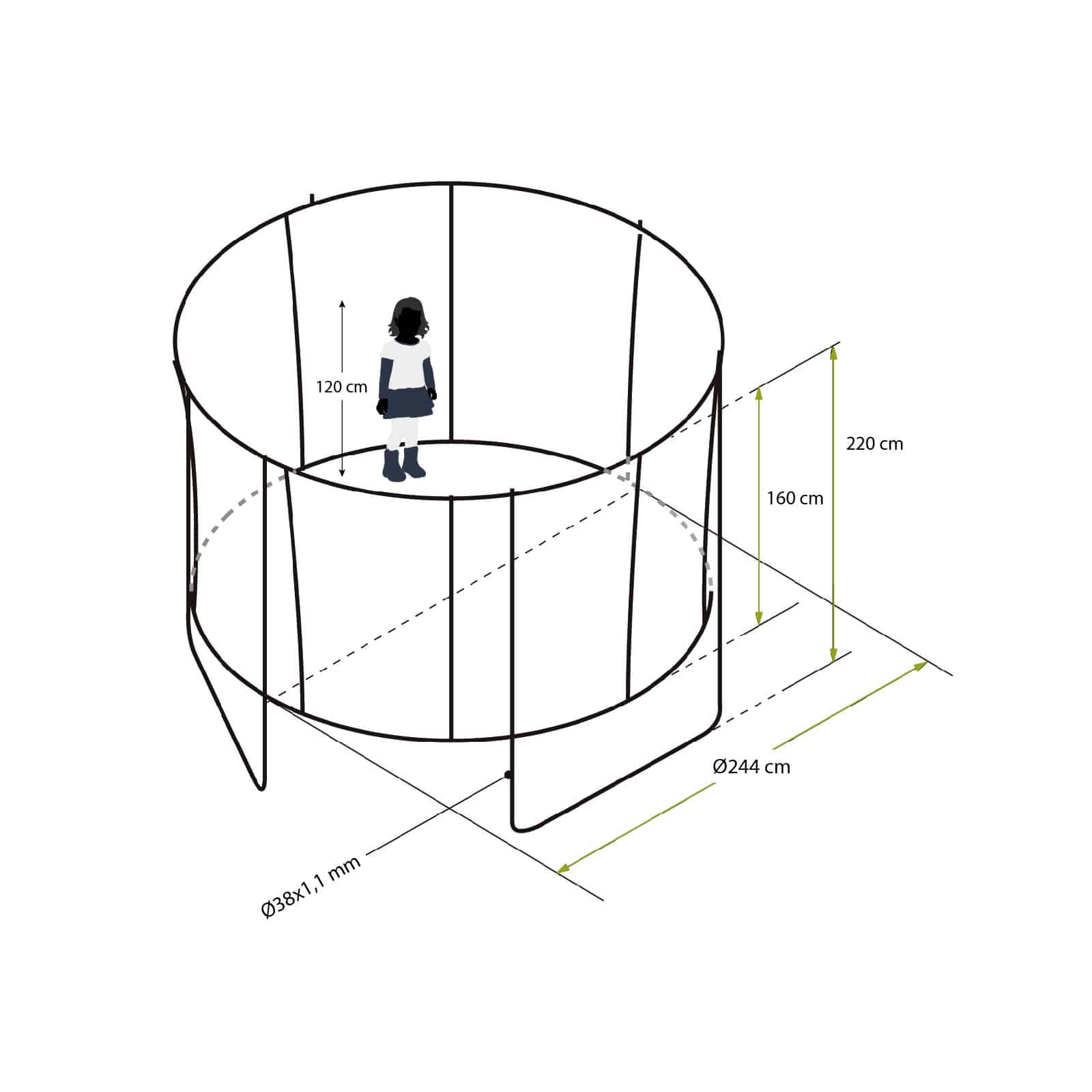 Cama elástica trampolim 244 cm de diâmetro. Com rede de segurança. Outdoor Toys “Fly” Cama elástica trampolim 244 cm de diâmetro. Com rede de segurança. Outdoor Toys “Fly” - Image 4
