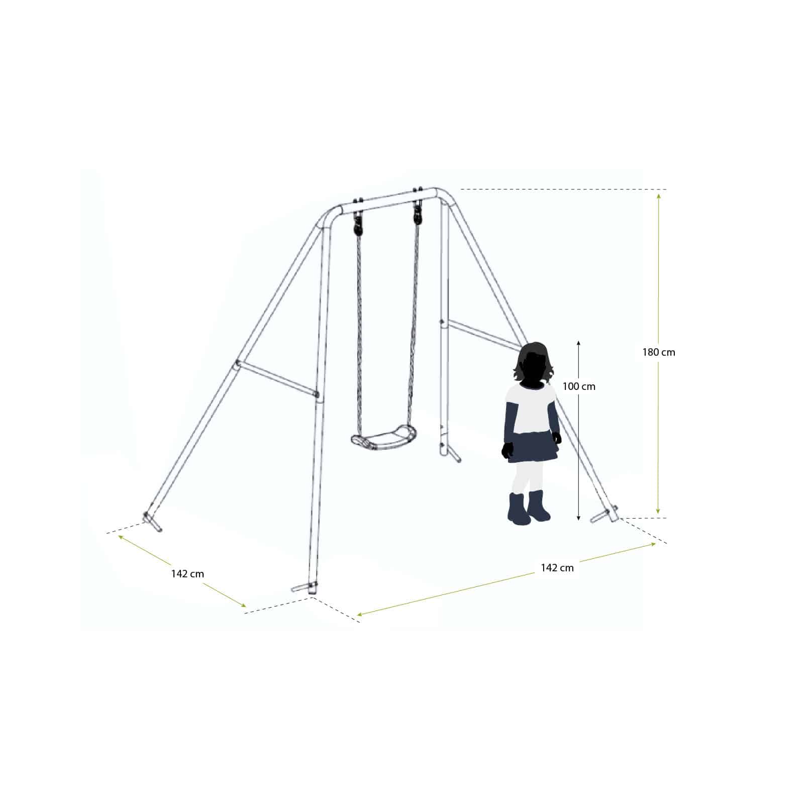 Balanço infantil metal 142x142x180 cm. 1 assento. Outdoor Toys Balanço infantil metal 142x142x180 cm. 1 assento. Outdoor Toys - Image 4