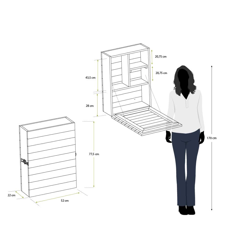 Armário de parede madeira 56x22x77,5cm Bar “Cheers” Armário de parede madeira 56x22x77,5cm Bar “Cheers” - Image 3
