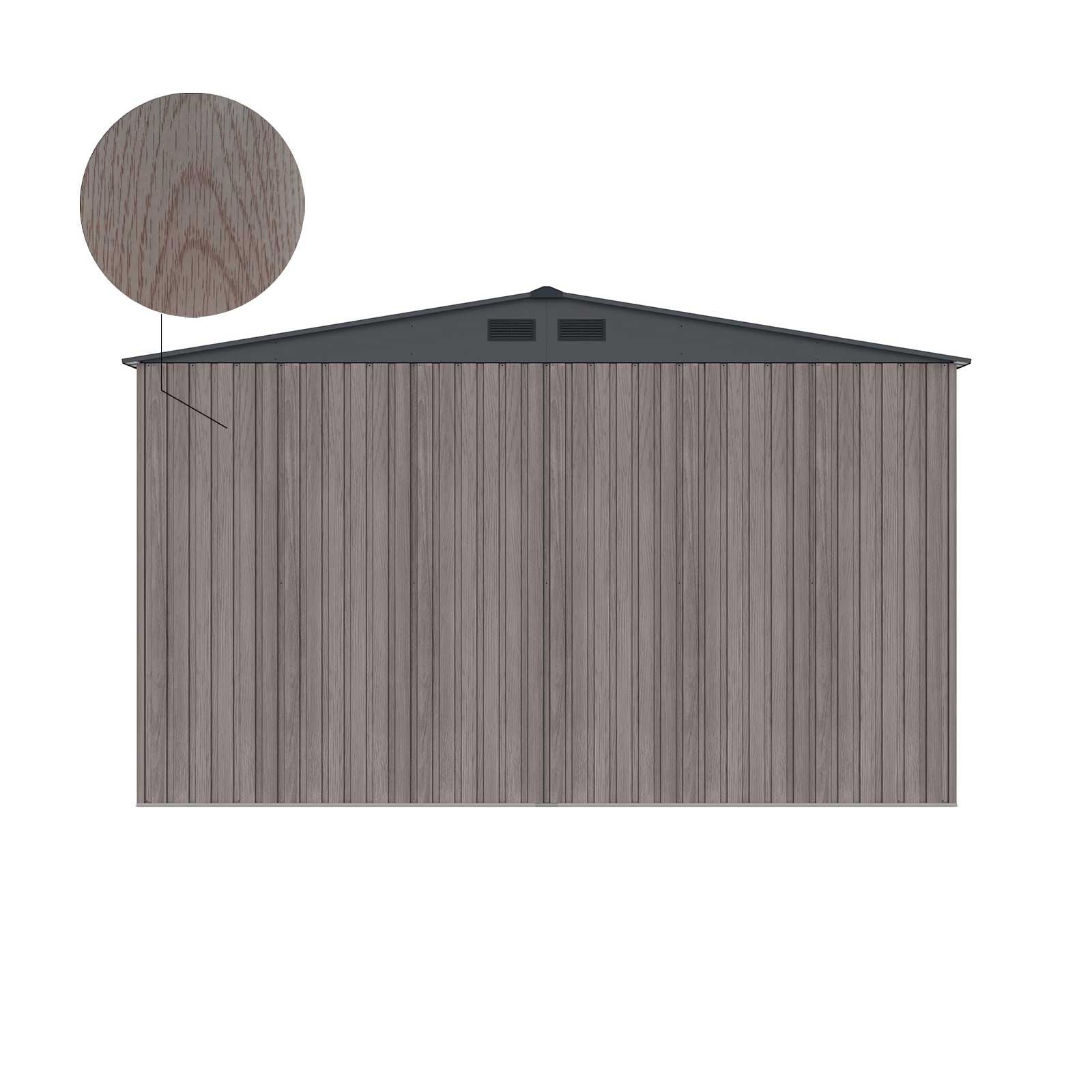 Garagem metálica 3,80 x 4,20 x 2,32m (15,96 m²) Surrey imitação de madeira Garagem metálica 3,80 x 4,20 x 2,32m (15,96 m²) Surrey imitação de madeira - Image 5