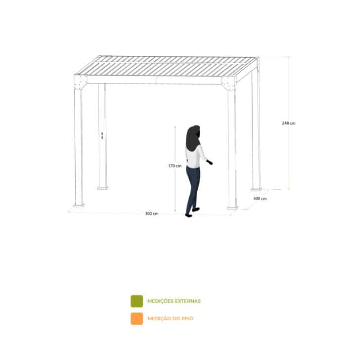 Pérgola de jardim automatizada 3x3m (9 m²) Somerset antracite