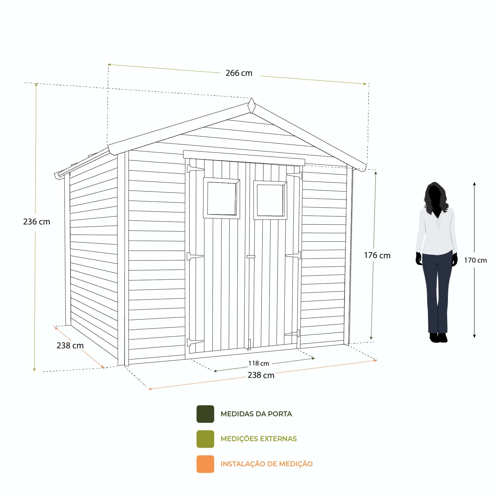 Abrigo de jardim com encaixe macho-fêmea 256x266x183/236 cm (6.8 m2) Dimitri Abrigo de jardim com encaixe macho-fêmea 256x266x183/236 cm (6.8 m2) Dimitri - Image 4
