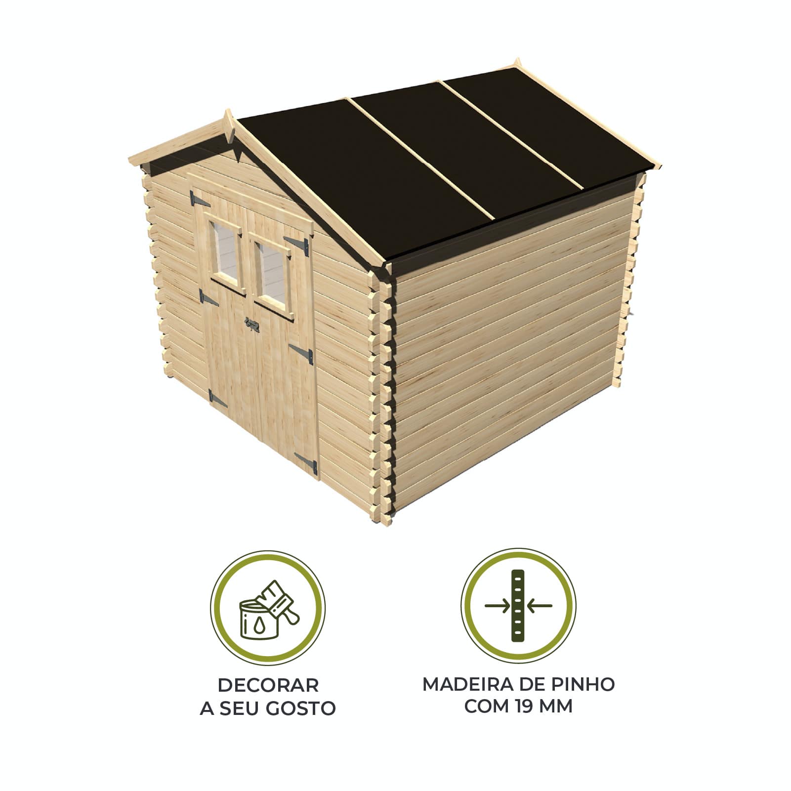 Abrigo de jardim com encaixe macho-fêmea 256x266x183/236 cm (6.8 m2) Dimitri Abrigo de jardim com encaixe macho-fêmea 256x266x183/236 cm (6.8 m2) Dimitri - Image 7