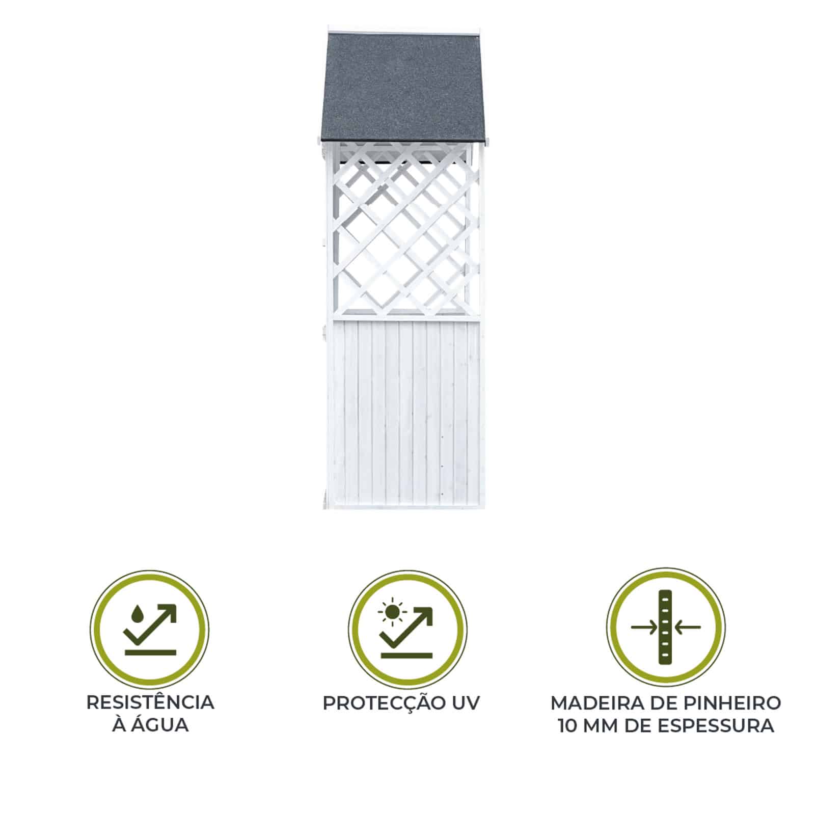 Banco de madeira com marquise 141 x 76 x 225 cm Chloe Branco Banco de madeira com marquise 141 x 76 x 225 cm Chloe Branco - Image 6