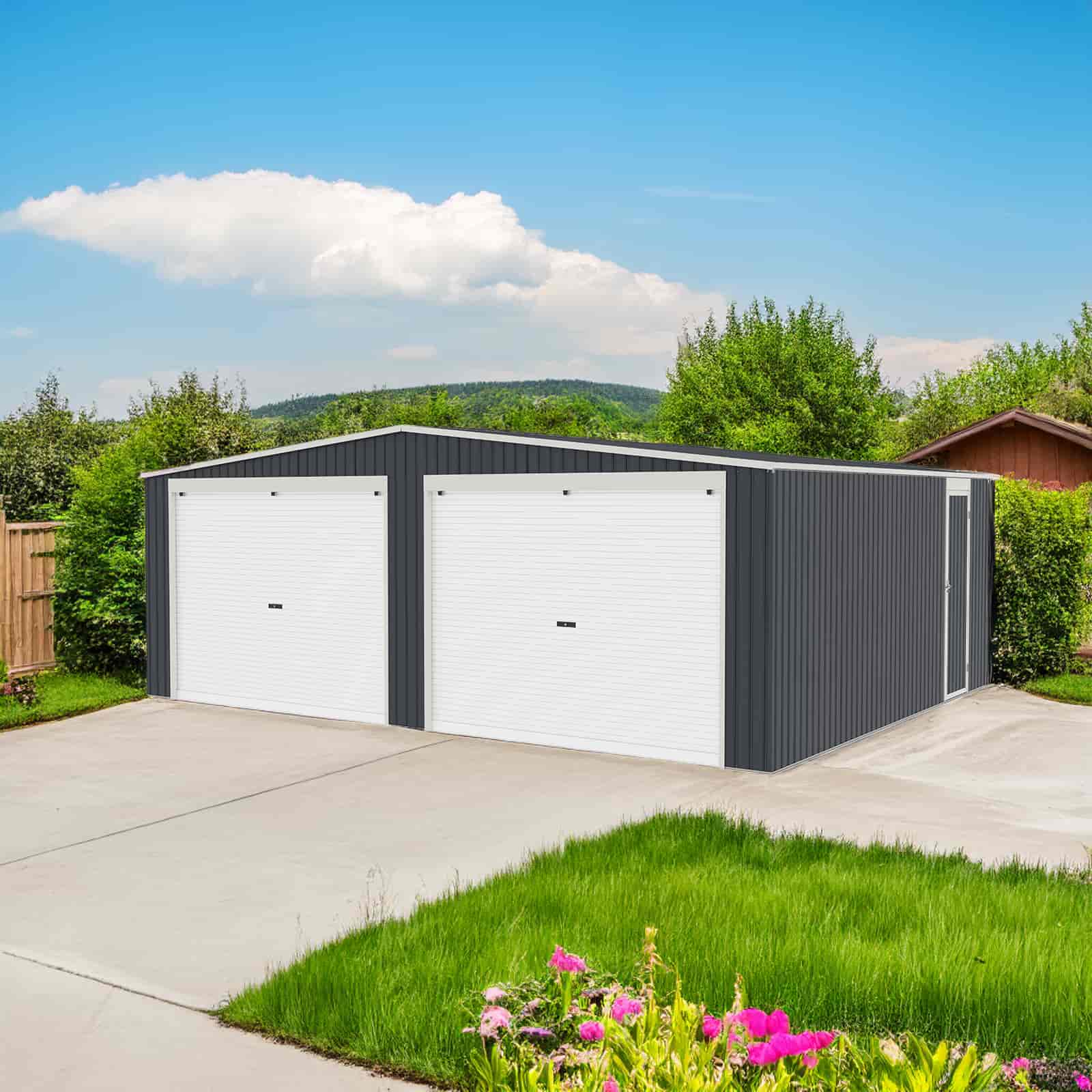 Garagem metálica 5,13 x 6,37 x 2,41m (32,68 m²) Warwick antracite Garagem metálica 5,13 x 6,37 x 2,41m (32,68 m²) Warwick antracite - Image 2