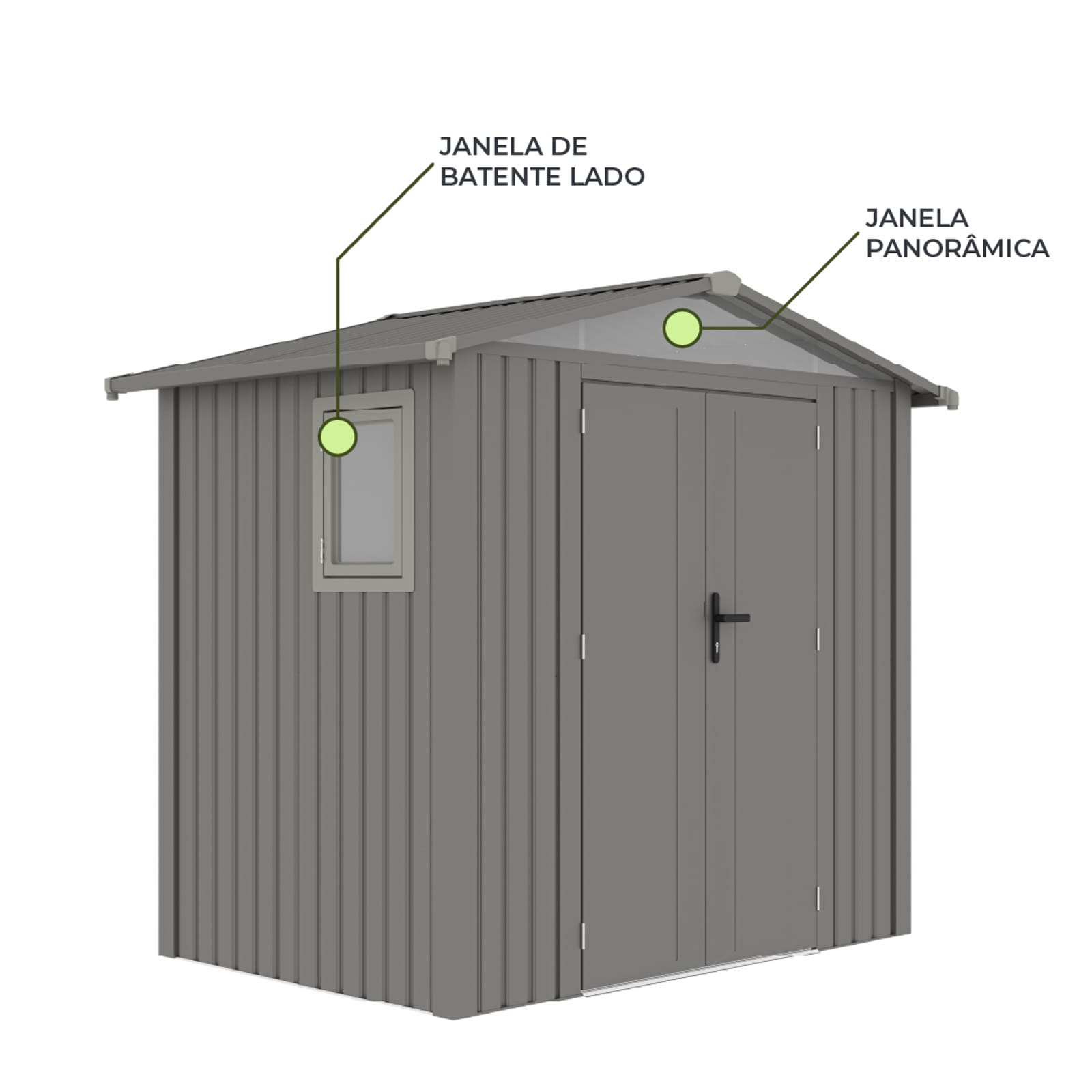 Abrigo de jardim metálica 240x168x220cm (4,03 m2) Grunewald silver grey Abrigo de jardim metálica 240x168x220cm (4,03 m2) Grunewald silver grey - Image 5