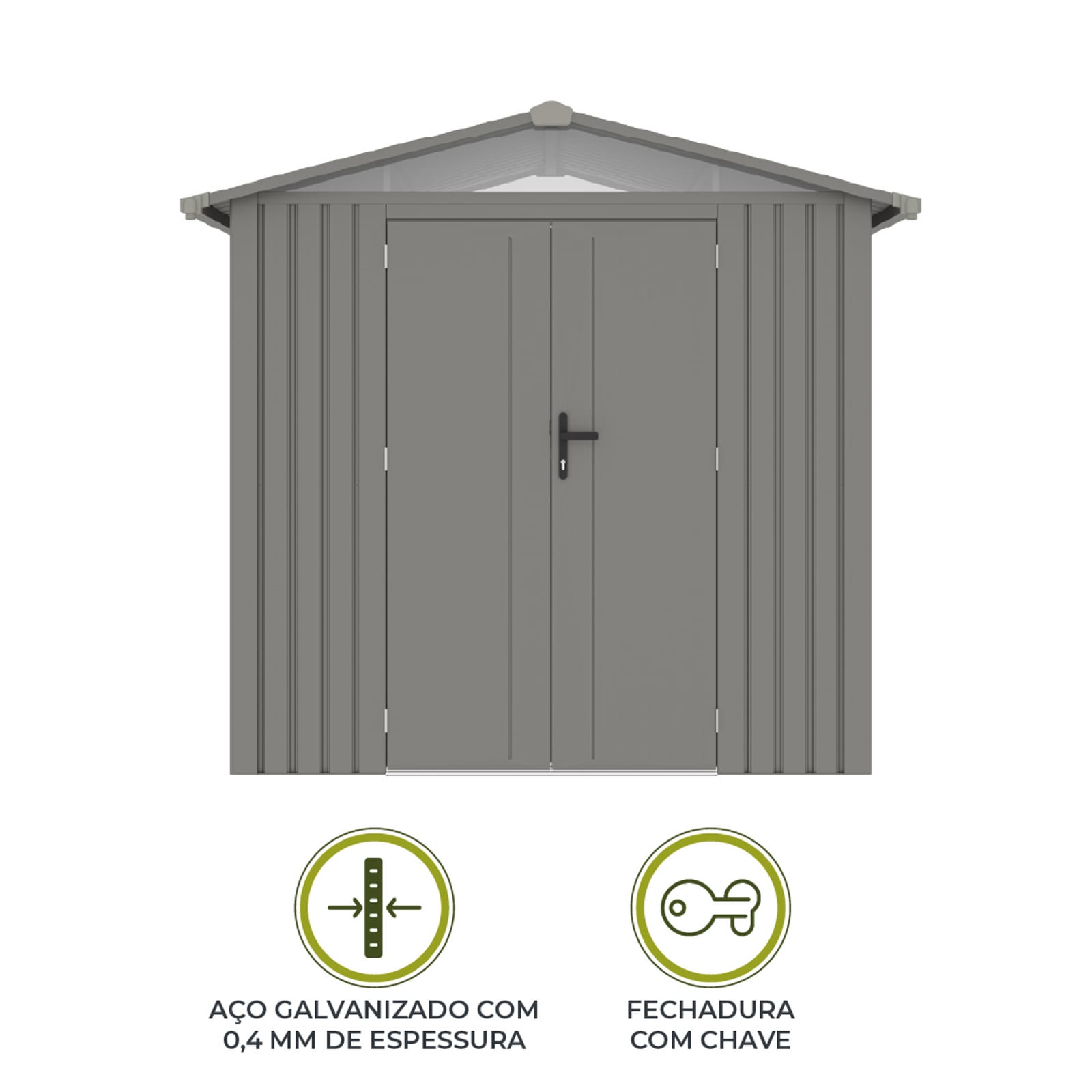 Abrigo de jardim metálica 240x168x220cm (4,03 m2) Grunewald silver grey Abrigo de jardim metálica 240x168x220cm (4,03 m2) Grunewald silver grey - Image 6