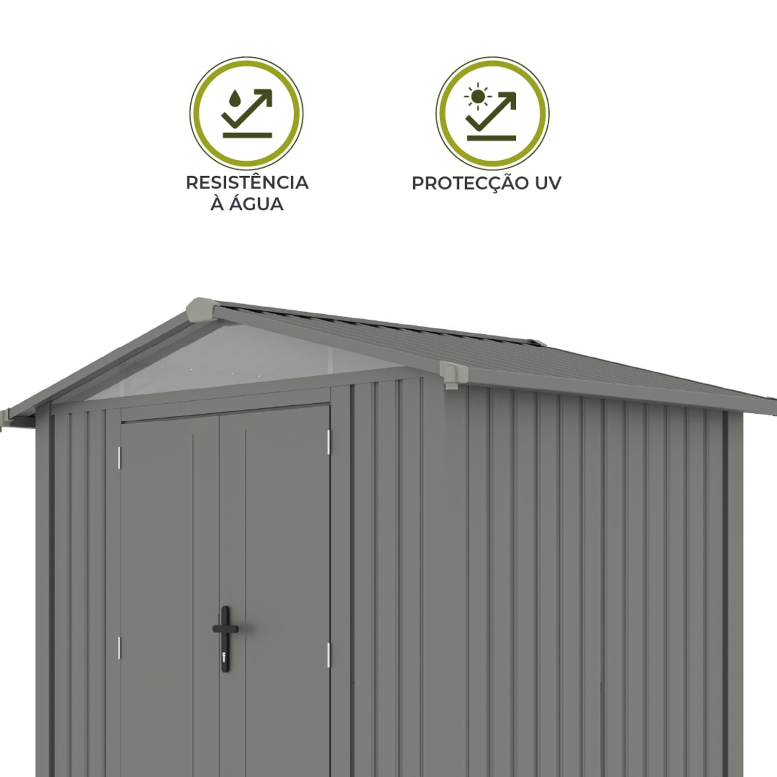 Abrigo de jardim metálica 240x168x220cm (4,03 m2) Grunewald silver grey Abrigo de jardim metálica 240x168x220cm (4,03 m2) Grunewald silver grey - Image 7