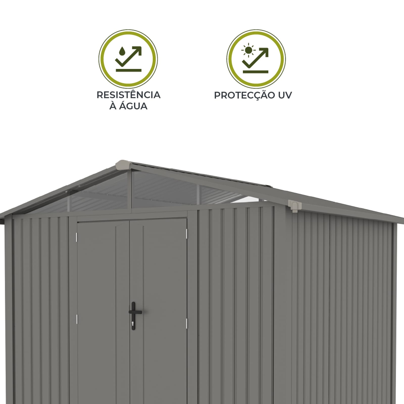 Abrigo de jardim metálica 304x232x228cm (7 m2) Grunewald silver grey Abrigo de jardim metálica 304x232x228cm (7 m2) Grunewald silver grey - Image 7