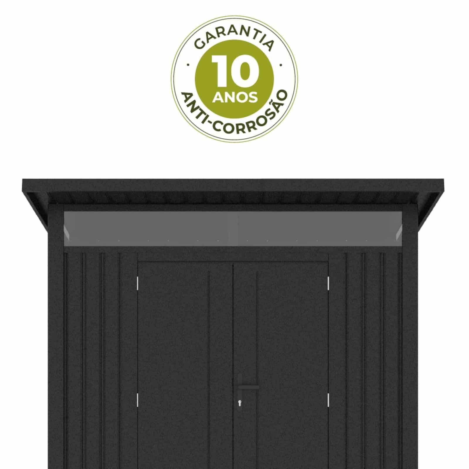 Abrigo de jardim metálico 226x187x223 cm (4,23 m2) Harz cinza brilhante Abrigo de jardim metálico 226x187x223 cm (4,23 m2) Harz cinza brilhante - Image 3