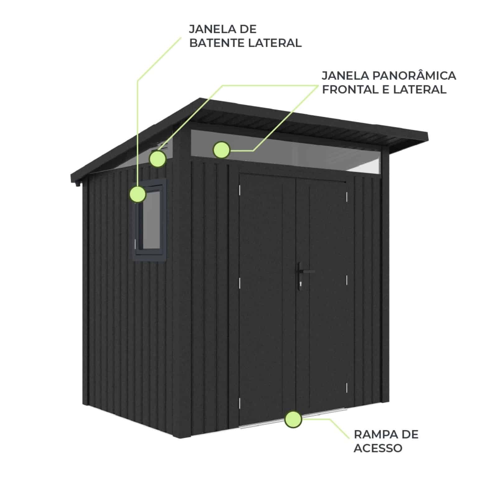 Abrigo de jardim metálico 226x187x223 cm (4,23 m2) Harz cinza brilhante Abrigo de jardim metálico 226x187x223 cm (4,23 m2) Harz cinza brilhante - Image 5