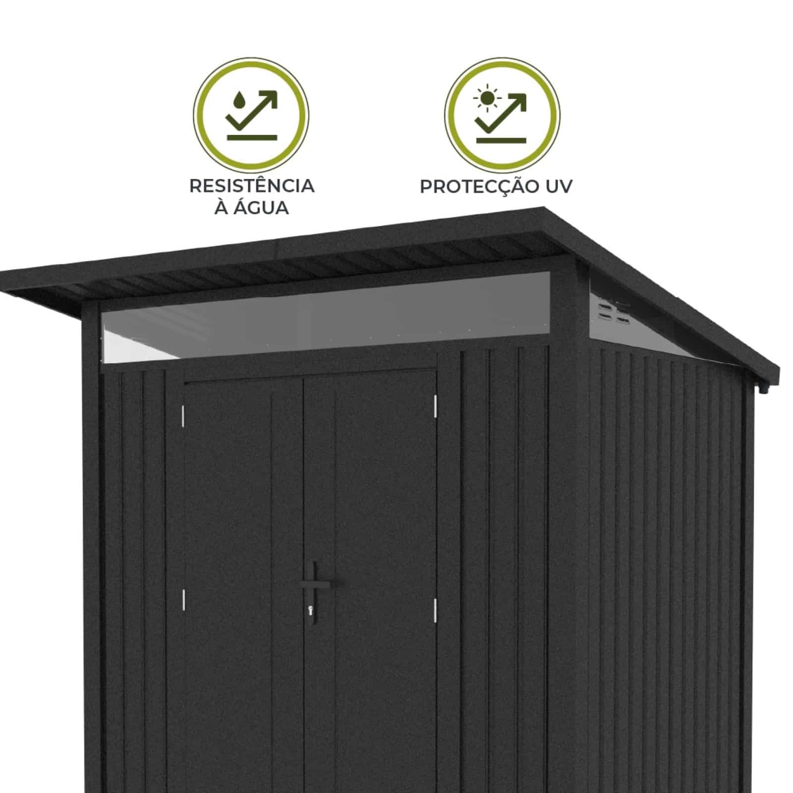 Abrigo de jardim metálico 226x187x223 cm (4,23 m2) Harz cinza brilhante Abrigo de jardim metálico 226x187x223 cm (4,23 m2) Harz cinza brilhante - Image 7
