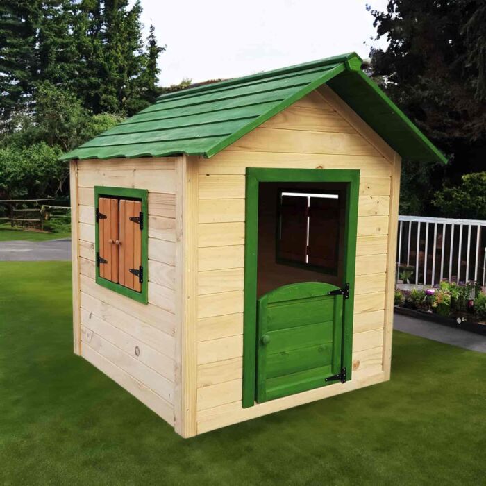 Casa de brincar de madeira 138x116x132 cm (1,6 m²) OUTDOOR TOYS Kela