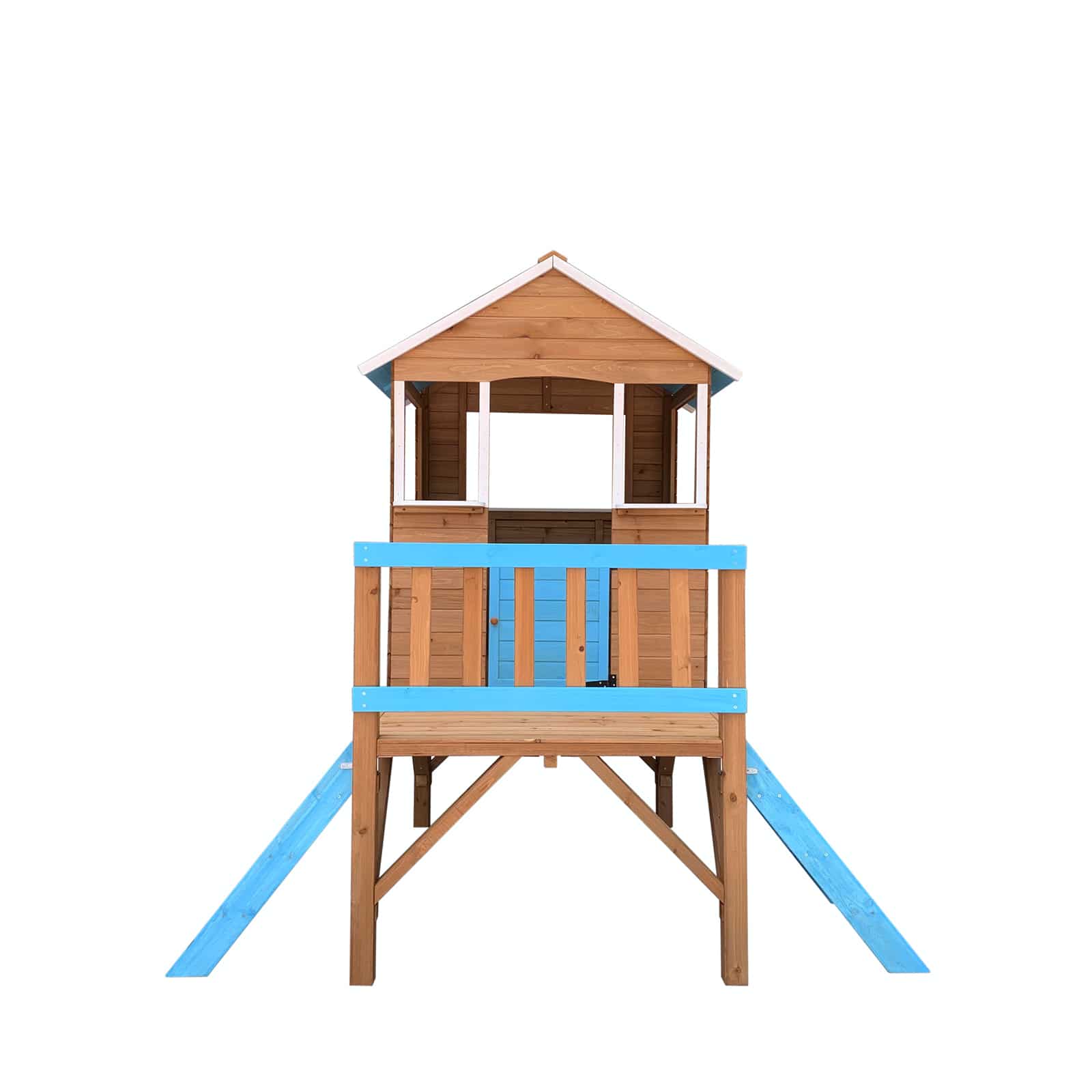 Casa de brincar de madeira 236x156x198 cm ROBINCOOL Blue Melody Casa de brincar de madeira 236x156x198 cm ROBINCOOL Blue Melody - Image 4