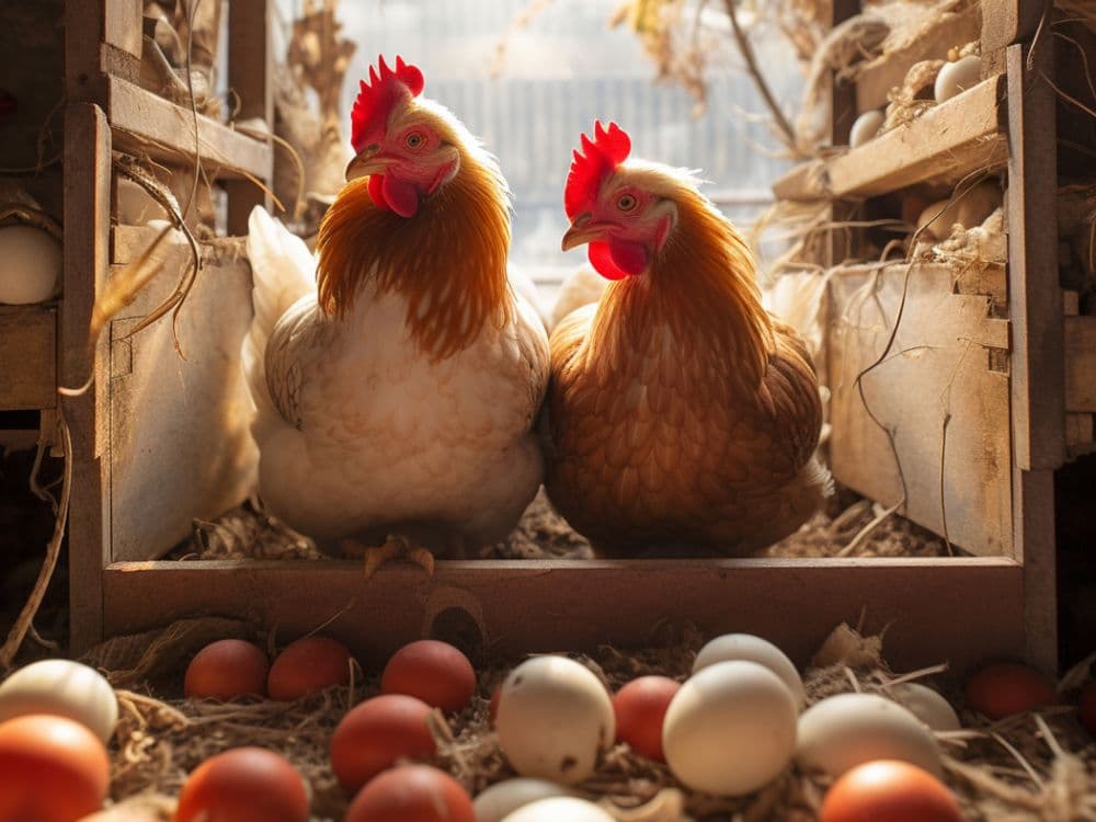 Como ter um galinheiro em casa e criar as tuas próprias galinhas Galo e galinhas num galinheiro doméstico