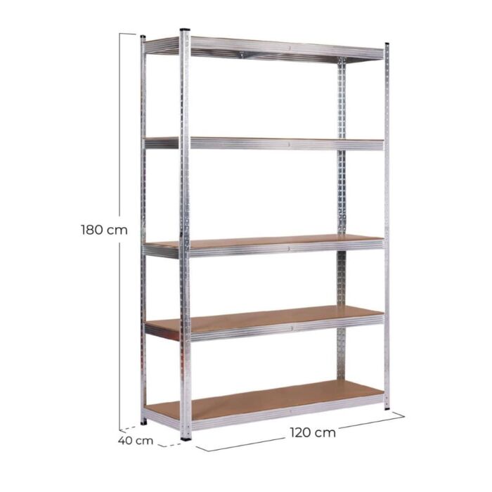 Estante metálico galvanizado 120x40x180 cm Catter House Max Pro (até 875 kg)