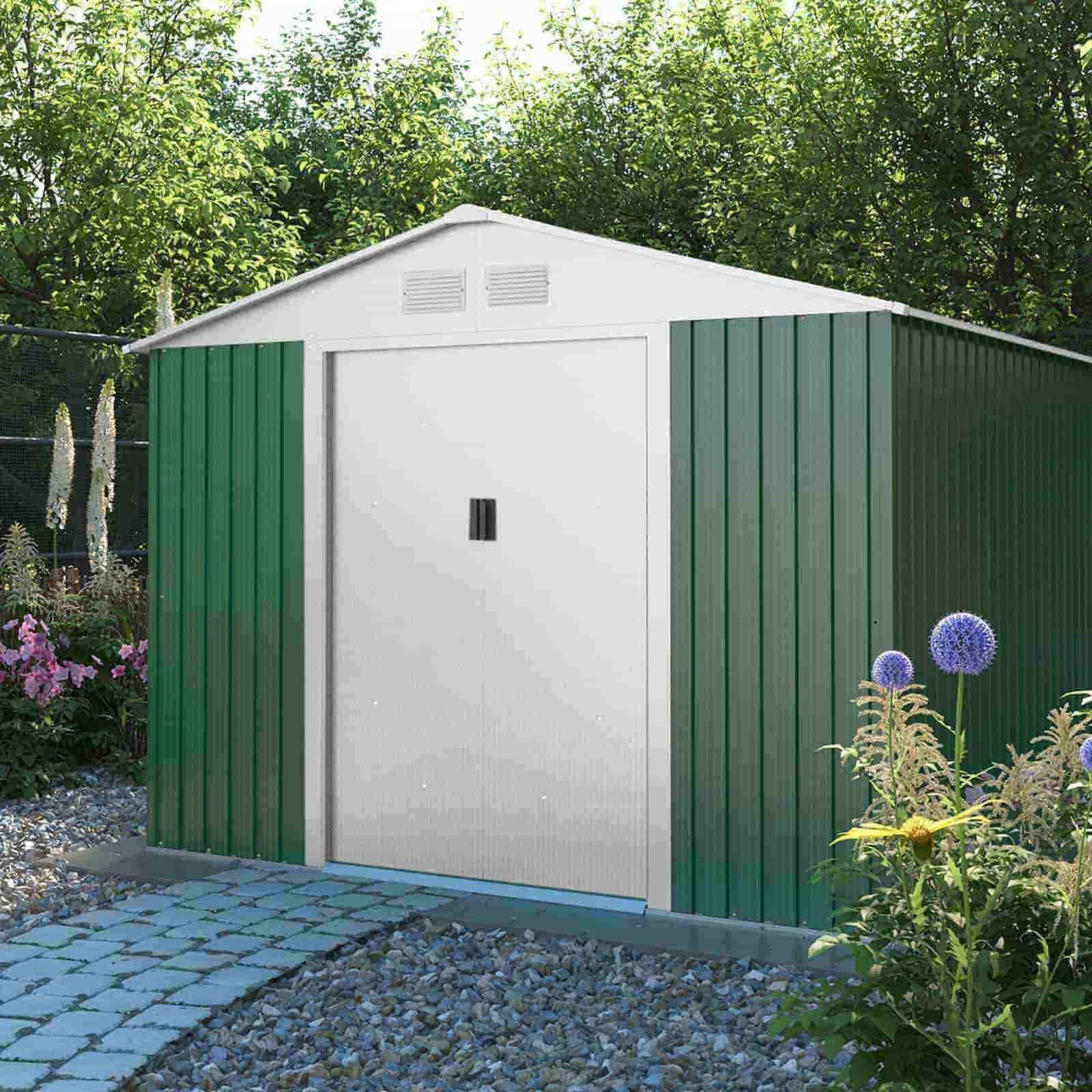 Caseta jardín metálica 241x261x198 cm (6,3 m²) Glasgow verde 9 Caseta jardín metálica 241x261x198 cm (6,3 m²) Glasgow verde - Imagen 6