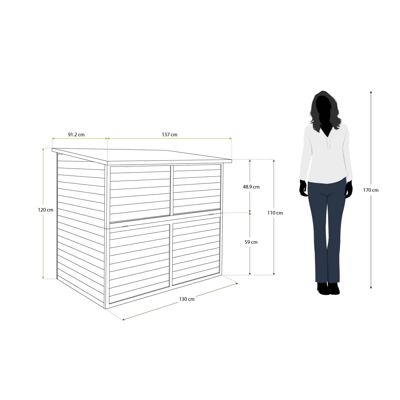 Armario exterior madera modelo arcón 91x137x120 cm Pool 7 Armario exterior madera modelo arcón 91x137x120 cm Pool - Imagen 4