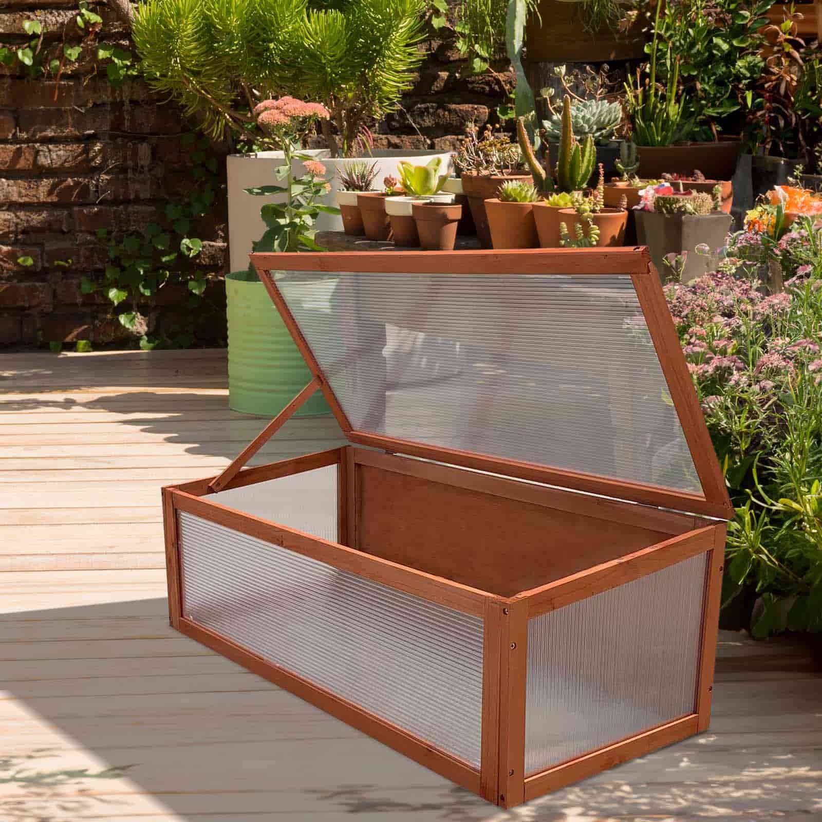 Invernadero de madera y policarbonato 90x41x32 cm Wooden I 5 Invernadero de madera y policarbonato 90x41x32 cm Wooden I - Imagen 2