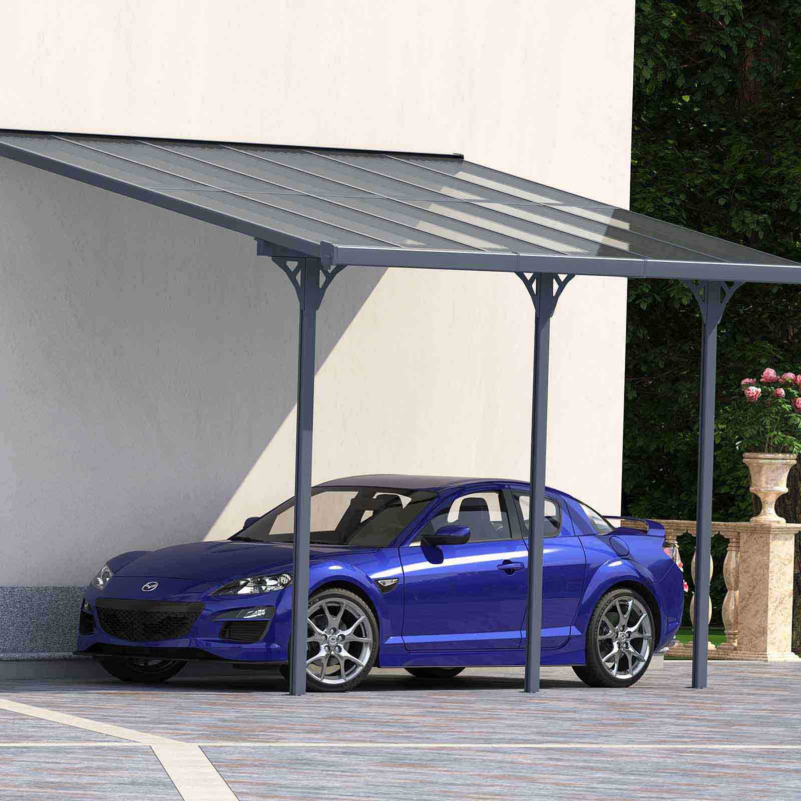 Marquesina de pared de aluminio 435x254x220/260 cm (11 m²) Elliot 5 Marquesina de pared de aluminio 435x254x220/260 cm (11 m²) Elliot