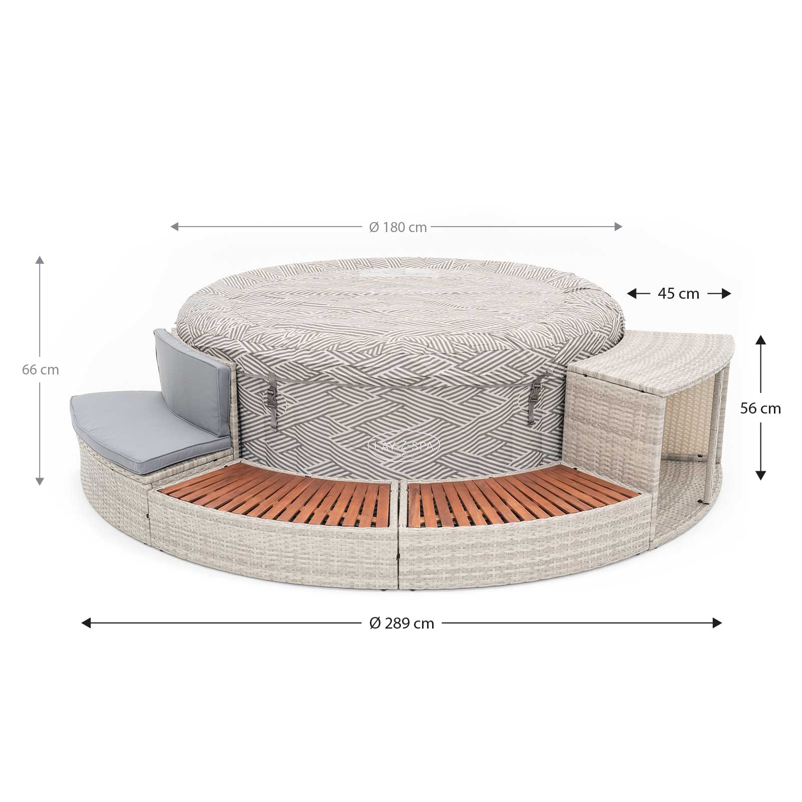 Spa exterior Madrid con revestimiento 289x45x56 cm K2O Half 7 Spa exterior Madrid con revestimiento 289x45x56 cm K20 Half