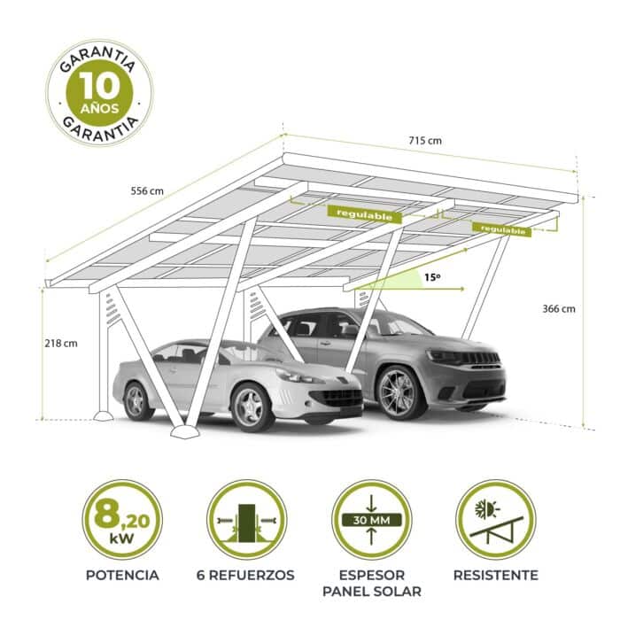 Marquesina fotovoltaica para coche Pearson