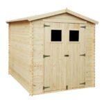 Caseta de Madera Machihembrada Gardiun Alexander II - 5,52 m² Exterior 216 x 256 x 218 cm Cubierta Asfáltica