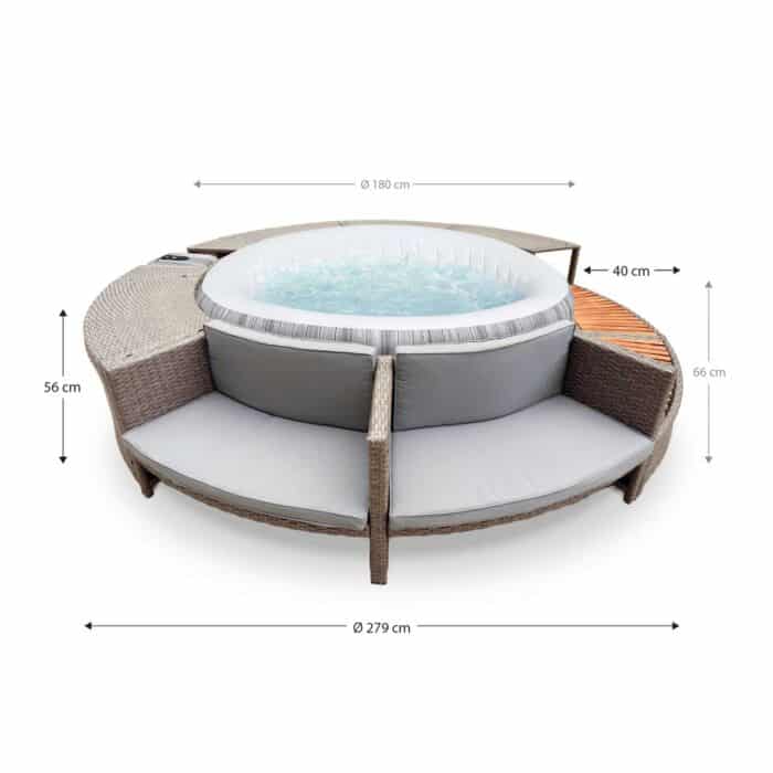Spa exterior Fiji con recubrimiento 279x40x56 cm K2O Full - Imagen 4