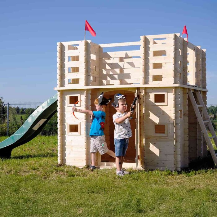 Casita infantil de madera 423x194x193 cm Lucca. Con terraza y tobogán 23 Casita infantil de madera 423x194x193 cm Lucca. Con terraza y tobogán